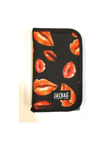 Jacbag Kapaklı Lastikli Kalem Çantası Kırmızı Dudak Jac-23