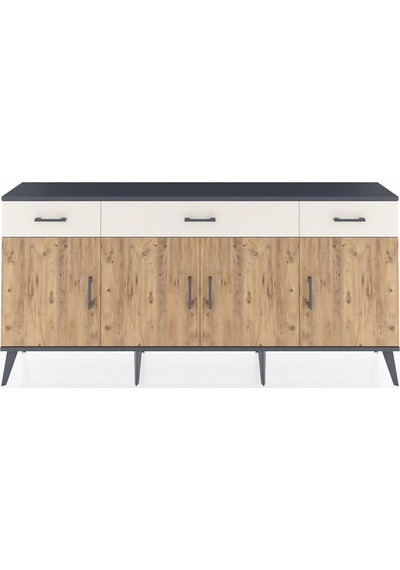 Arges Konsol 3 Raflı 3 Çekmeceli 4 Kapaklı 176x30x83 Antrasit-çam/aytaşı Çam/aytaşı Arges Konsol 3 Raflı 3 Çekmeceli 4 Kapaklı 176x30x83 Antrasit-çam/aytaşı Çam/aytaşı