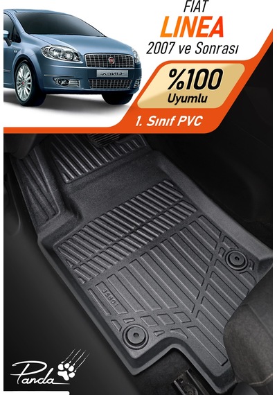 Siyah Fiat Linea 2007 - Sonrası 4d Havuzlu Paspas Takımı
