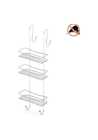 Geseus 3 Katlı Asmalı Banyo Duşakabin Duş Rafı Krom Bkk066
