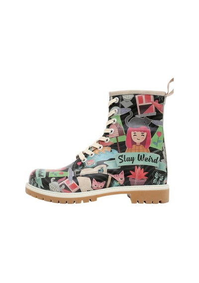 Kadın Vegan Deri Çok Renkli Uzun Bot - Stay Weird Tasarım Multicolor