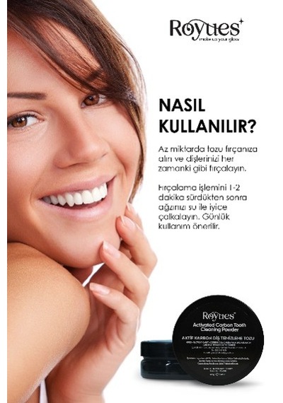 Royues Aktif Karbon Diş Tozu Diş Beyazlatma Tozu 40 G
