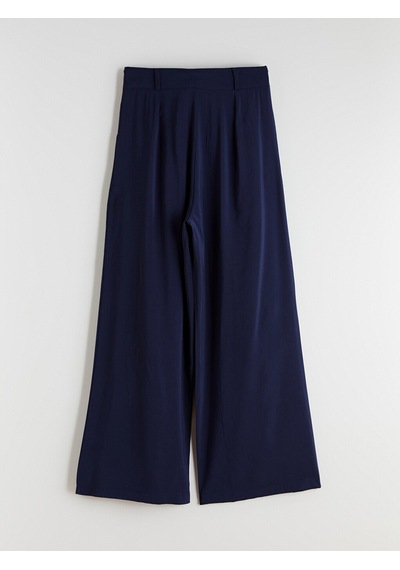 Lcw Modest Lacivert Loose Fit Geniş Paça Kadın Pileli Pantolon