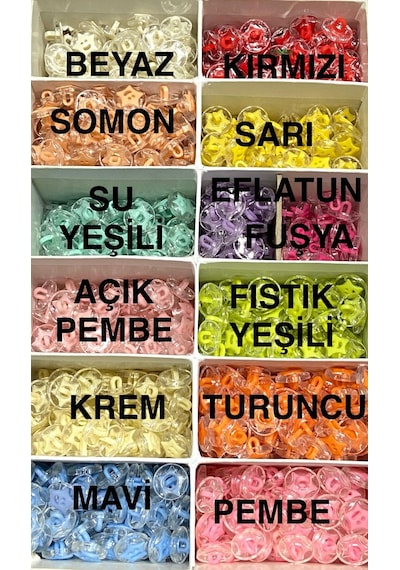 Bebek Düğmesi / Büyük Yıldız Model / 10 Adet / - Somon