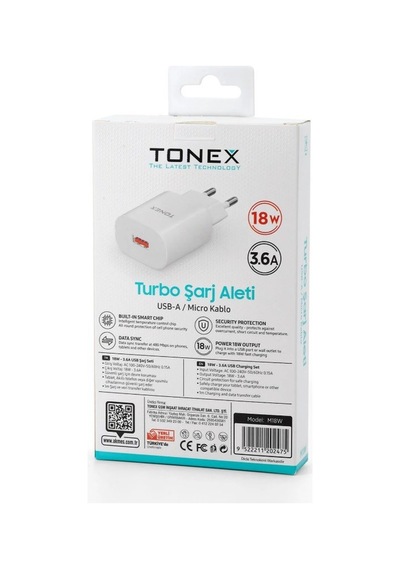 Tonex 18w 3.6a Micro Turbo Hızlı Şarj Seti - M18w