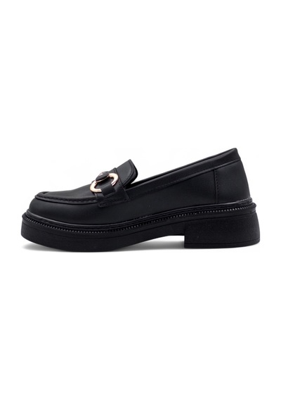 White Angel Toka Detaylı Kadın Loafer Ayakkabı Siyah
