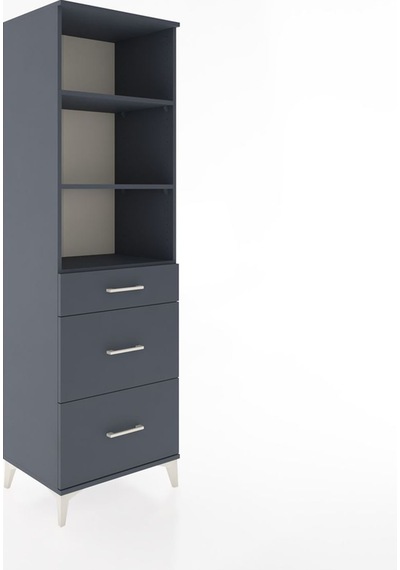 Hyperion Dolap 3 Raflı 3 Çekmeceli 60x44x195 Antrasit-antrasit Antrasit