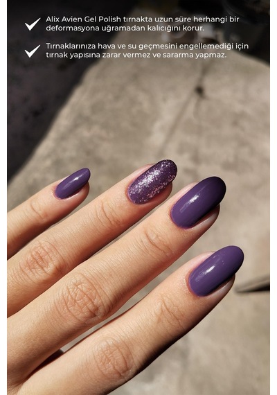 Alix Avien Mor Mavi Kalıcı Oje 77-yoğun Renk Veren Jel Oje 12 Ml-nail Uv Gel Polish 77