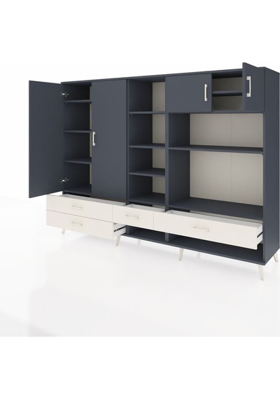 Hyperion Dolap 12 Raflı 4 Çekmeceli 4 Kapaklı 220x44x163 Antrasit Antrasit-antrasit/aytaşı Hyperion Dolap 12 Raflı 4 Çekmeceli 4 Kapaklı 220x44x163 Antrasit Antrasit-antrasit/aytaşı