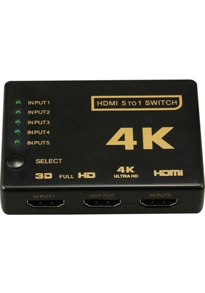 4K Hdmi Çoklayıcı Çoğaltıcı Switch Splitter 5 Port Kumandalı Ultra