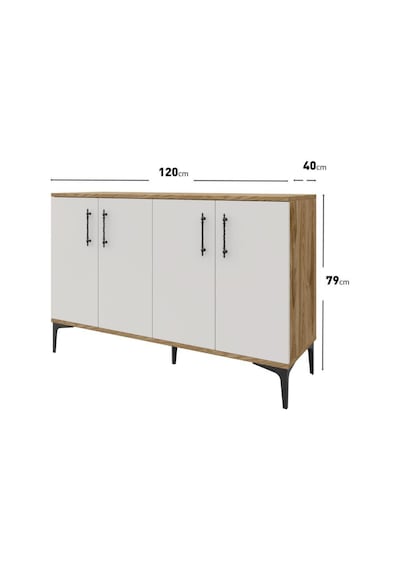 Plain Metal Ayak Metal Kulp Pla4120 Kahve Köşesi Çok Amaçlı Dolap Erzak Dolabı Kiler Dolabı Saklama Dolabı Ekru Ceviz