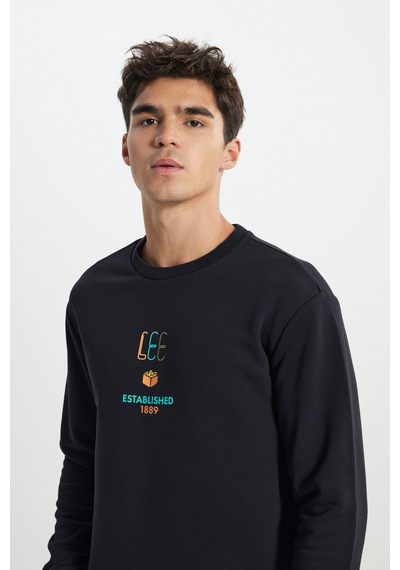 Lee Regular Fit Normal Kesim Bisiklet Yaka Siyah Sweatshirt L242504001 Siyah