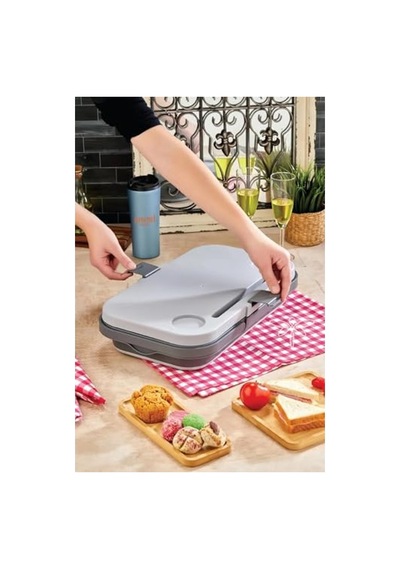 24 Litre Kapasiteli Katlanır Piknik Seti, Gri Renk, Pratik Taşıma