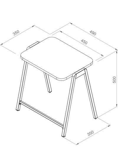 Sehpol Nil Üçlü Zigon Sehpa 45x35x50 Cm Antrasit - Atlantik Çam