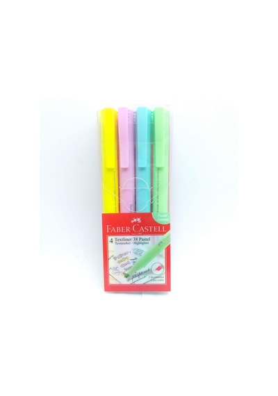 Pastel Renkler Fosforlu Kalem 4 Lü 1 Paket Faber Castell Textline