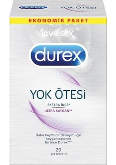 Durex Yok Ötesi Ekstra İnce Ultra Kaygan Prezervatif 20'li