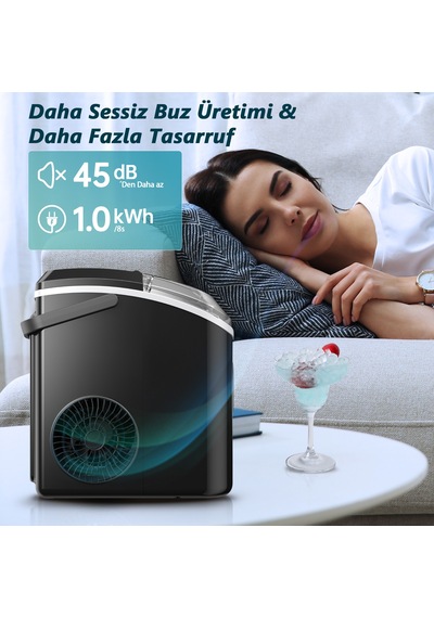 Nugget Granül Taşınabilir Buz Makinesi, Otomatik Temizleme, Hızlı Buz Yapma, Im002