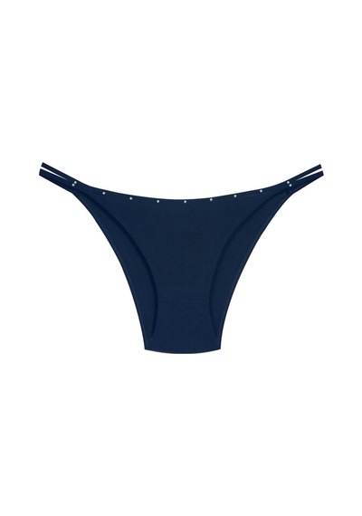 New Lilla 1025 Çift İp-Taş Detaylı Bikini Külot Paketi Çok Renkli