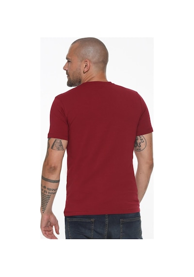 T8569 Dewberry Bisiklet Yaka Erkek T-shırt-koyu Bordo
