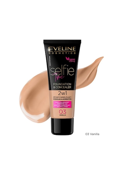 Selfie Time Vegan Fondöten & Concealer 30 Ml Vanilya