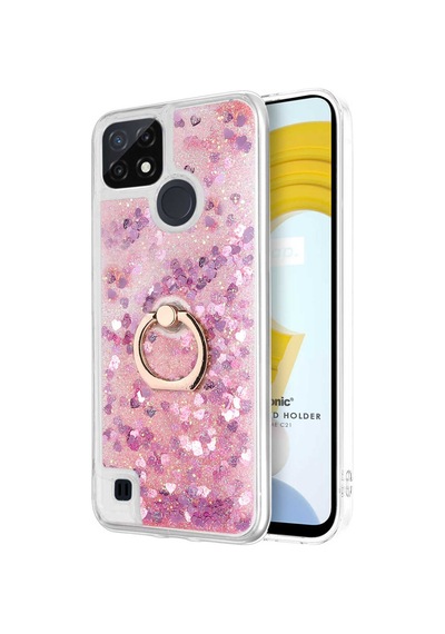 Microsonic Realme C21 Kılıf Glitter Liquid Holder