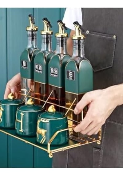 Albergio Gold Damlatmaz Yağlık Yağdanlık Tıpası Kapaklı Şişe Ucu Servis Aparatı 3 Lü Altın