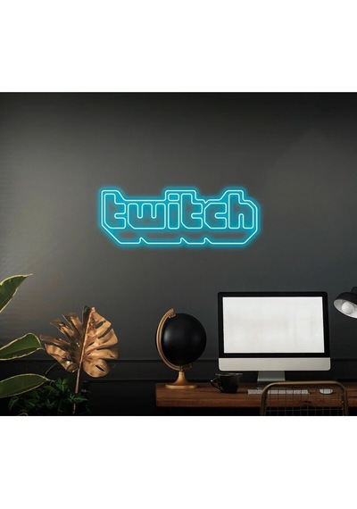 Twitch Yazılı Neon Tabela Turkuaz