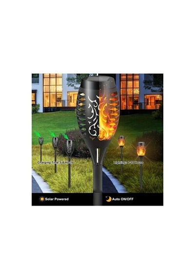 Solar Güneş Enerjili Bahçe Aydınlatma & Alev Efektli Solar Bahçe Lambası & 50 Cm Meşale 1