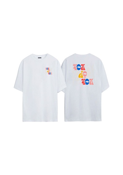 Thewert Unisex You Do You Ön Arka Baskılı Beyaz Oversize T-shirt