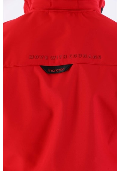 Maraton Sportswear Regular Erkek Kapşonlu Uzun Kol Outdoor Kırmızı Ceket 20384 Kırmızı