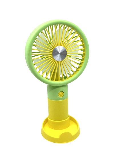 Şarjlı Taşınabilir El Pervanesi Masa Üstü Mini Fan Sarı-yeşil