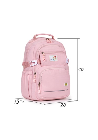 Krınkıl Kumaş Su Geçirmez Ve Çok Bölmeli Çok Teferruatlı Sırt Çantası Günlük, Okul Ve Seyahat İçin - Pembe Pembe
