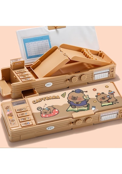Tianchishop Dr. Capybara Şifreli Kilit Çift Taraflı Çok Fonksiyonlu Sanrio Yapay Yeşim Taş Okul Kalem Kutusu Dr. Capybara Şifreli Kilit Çift Taraflı Çok Fonksiyonlu