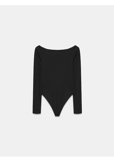 Dilvin 32661 Düğme Detaylı Bodysuit-siyah Siyah