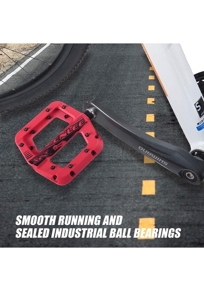 Enlee Renkli Çivili Kaymaz Platform Pedal Mtb Rulmanlı Plastik Alüminyum Pedal Ultra Hafif Mor
