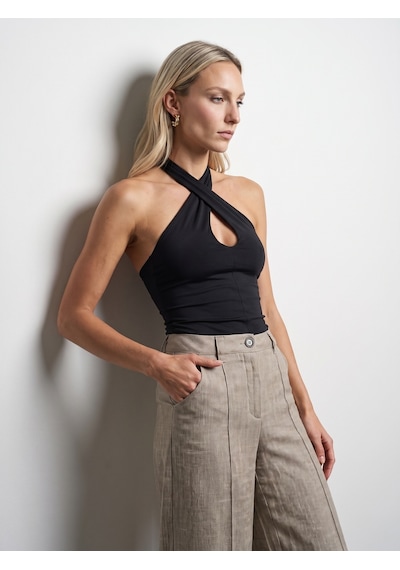 DİLVİN 21267 Halter Top-siyah