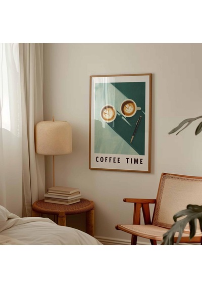 Kahve Zamanı Posteri Baskısı Retro Kafe Duvar Sanatı Latte Sanatı Mutfak Dekorasyonu Minimalist Kahve Barı Sanat Eseri Çerçevesiz Orta Çağ Tarzı