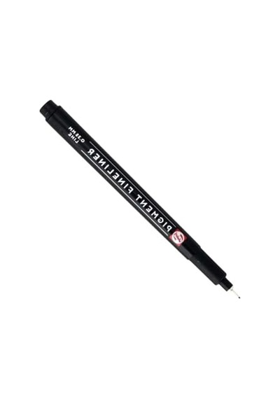 0.35mm Pigment Fineliner Teknik Çizim Kalemi, Siyah Renkte