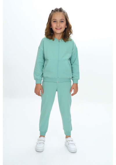 Toontoy Kids Toontoy Kız Çocuk Damla Nakışlı Eşofman Takım Yeşil