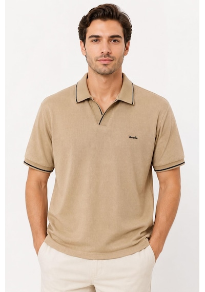 Classics Men Gewer Slim Fit Erkek Polo Yaka Tişört 7754 Bej