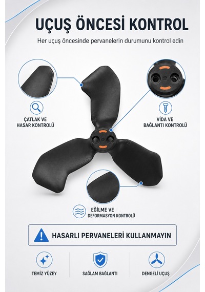 Neo 2 Pervane Seti 2 Adet İşaretli Ve İşaretsiz 3 Kanatlı Yedek Drone Pervanesi