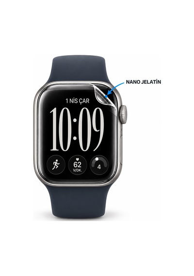 Apple Watch Series 12 42mm 3 Adet Uyumlu Şeffaf Ultra Koruyucu Nano Jelatin