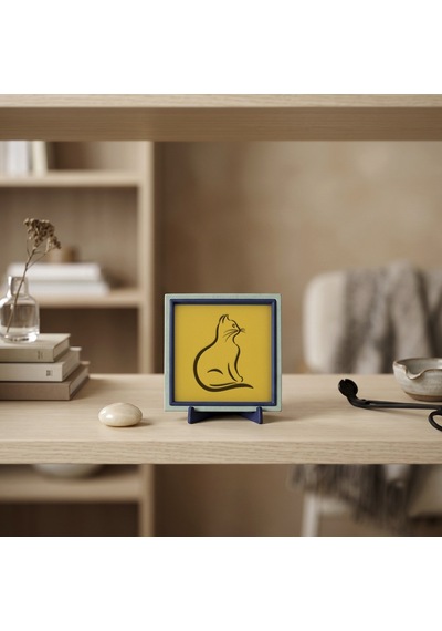 Minimal Kedi Figürü Butik Dekoratif Parça, Mekanınızda Ferah Ve Şık Bir Köşe Oluşturun 10x10 Cm