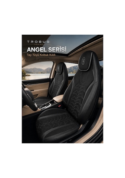 Audi Q7 2006-2015 Uyumlu Angel Serisi Siyah Oto Koltuk Kılıfı