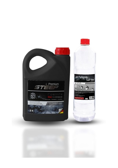 Steep Coollife Antifriz -42 Derece Kırmızı 3 Lt Pure Water Saf Su 1 Lt Diğer
