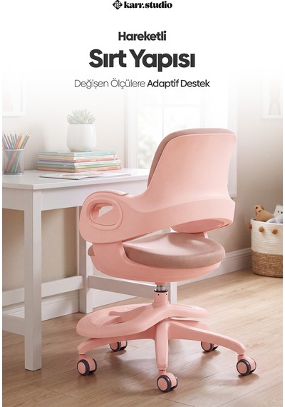 Olinda Ergonomik Çocuk Çalışma Koltuğu Pembe