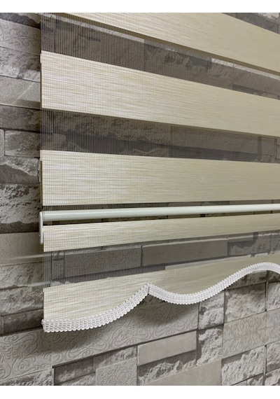 Bambu Krem Renk Zebra Perde (Etekli)