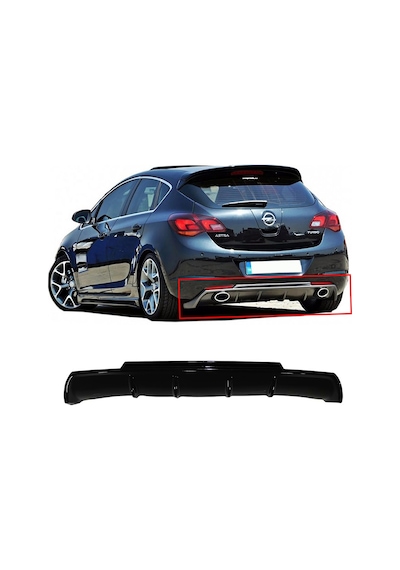 Opel Astra J Hb Rieger Difüzör Parlak Siyah Difizör 2009 2010 2011 2012 Arka+bodykit+ek+karlık