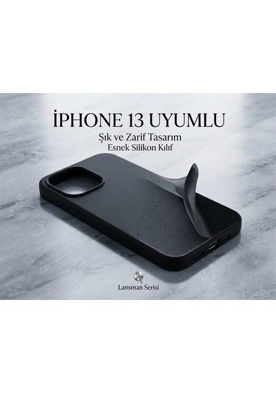 Iphone 13 Uyumlu Silikon Esnek Premıum Lansman Kılıf Siyah
