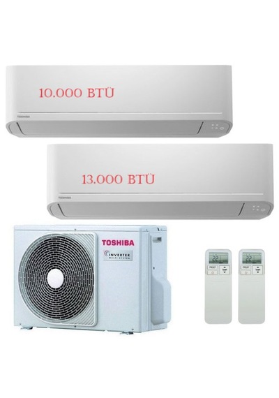 Toshiba 13000 BTU + 10000 BTU (2 İç + 1 Dış Ünite) Inverter Multi Klima